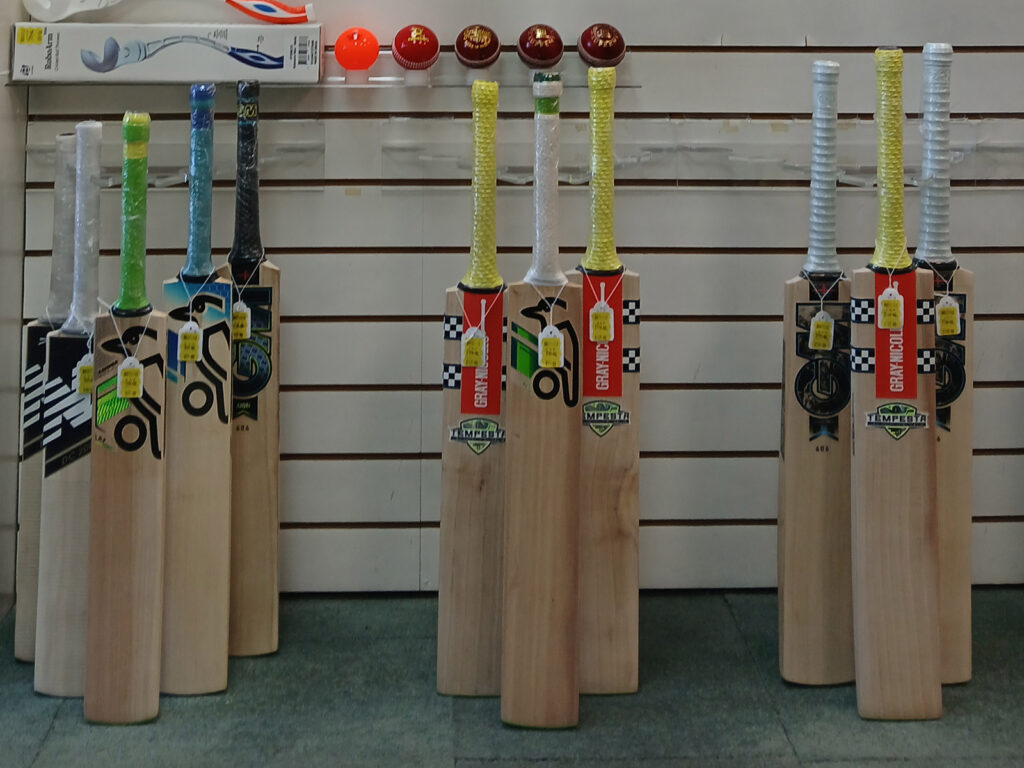 Cricket bats and balls stocked by Winners Sports, Bognor Regis
