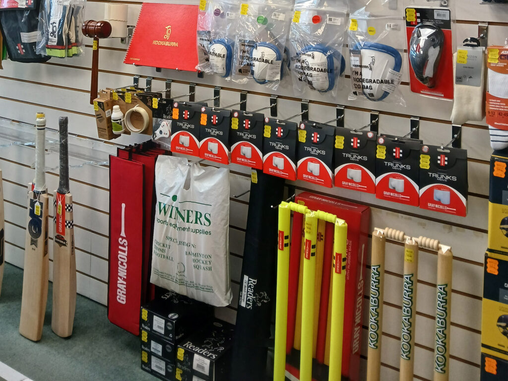 Cricket stumps and accessories stocked by Winners Sports, Bognor Regis